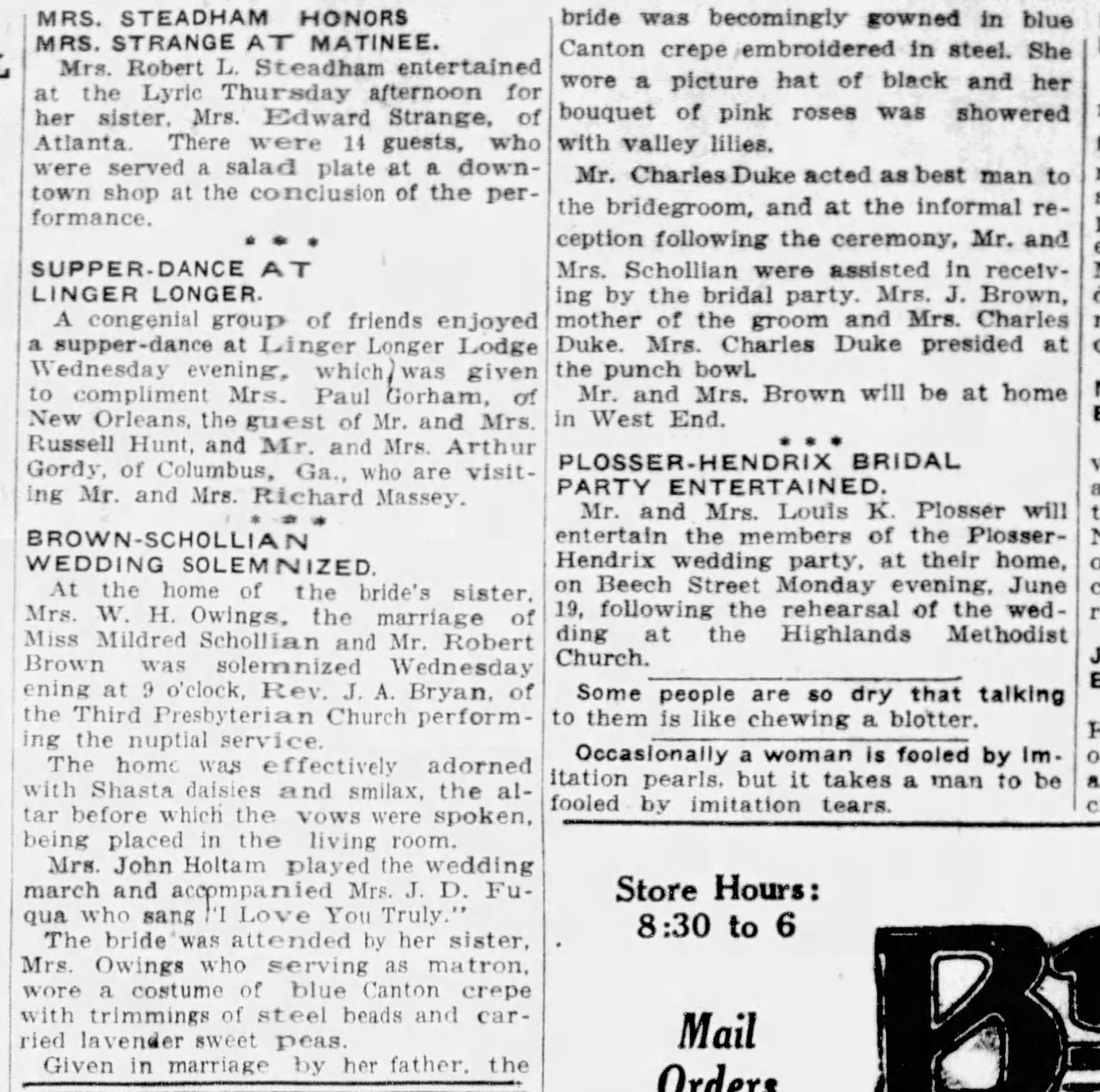 Mildred Schollian-Robert Brown